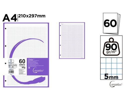 HOJAS DE REACMBIO 60H A4 90G CUADRICULA 5MM