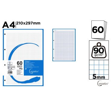 HOJAS DE REACMBIO 60H A4 90G CUADRICULA 5MM