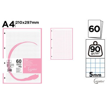 HOJAS DE REACMBIO 60H A4 90G CUADRICULA 5MM
