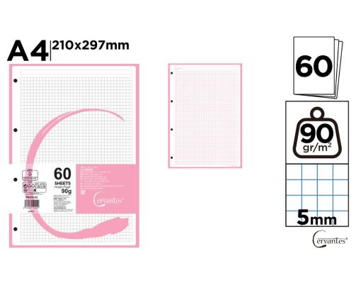 HOJAS DE REACMBIO 60H A4 90G CUADRICULA 5MM