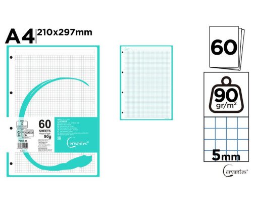 HOJAS DE REACMBIO 60H A4 90G CUADRICULA 5MM