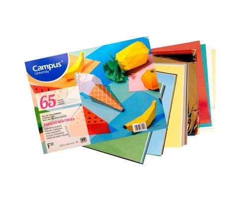 BLOC PAPEL MÚLTIPLE CAMPUS UNIVERSITY FOLIO PARA TRABAJOS MANUALES