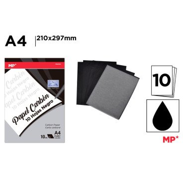 BLOCK PAPEL CARBON 10 HOJAS NEGRO A4